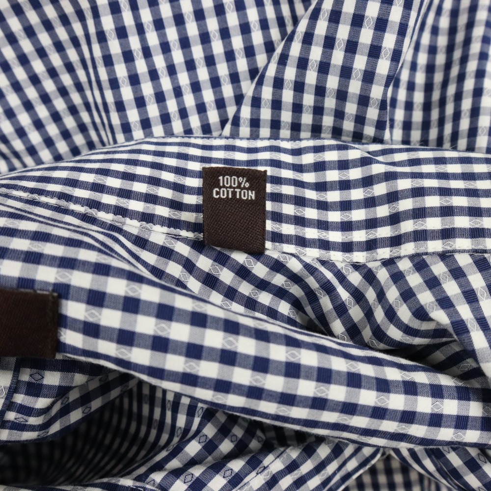 Michael Kors Shirt Mens 18.5 34/35 Big Luxe Cotton Button Up Gingham Long Sleeve - Picture 5 of 10